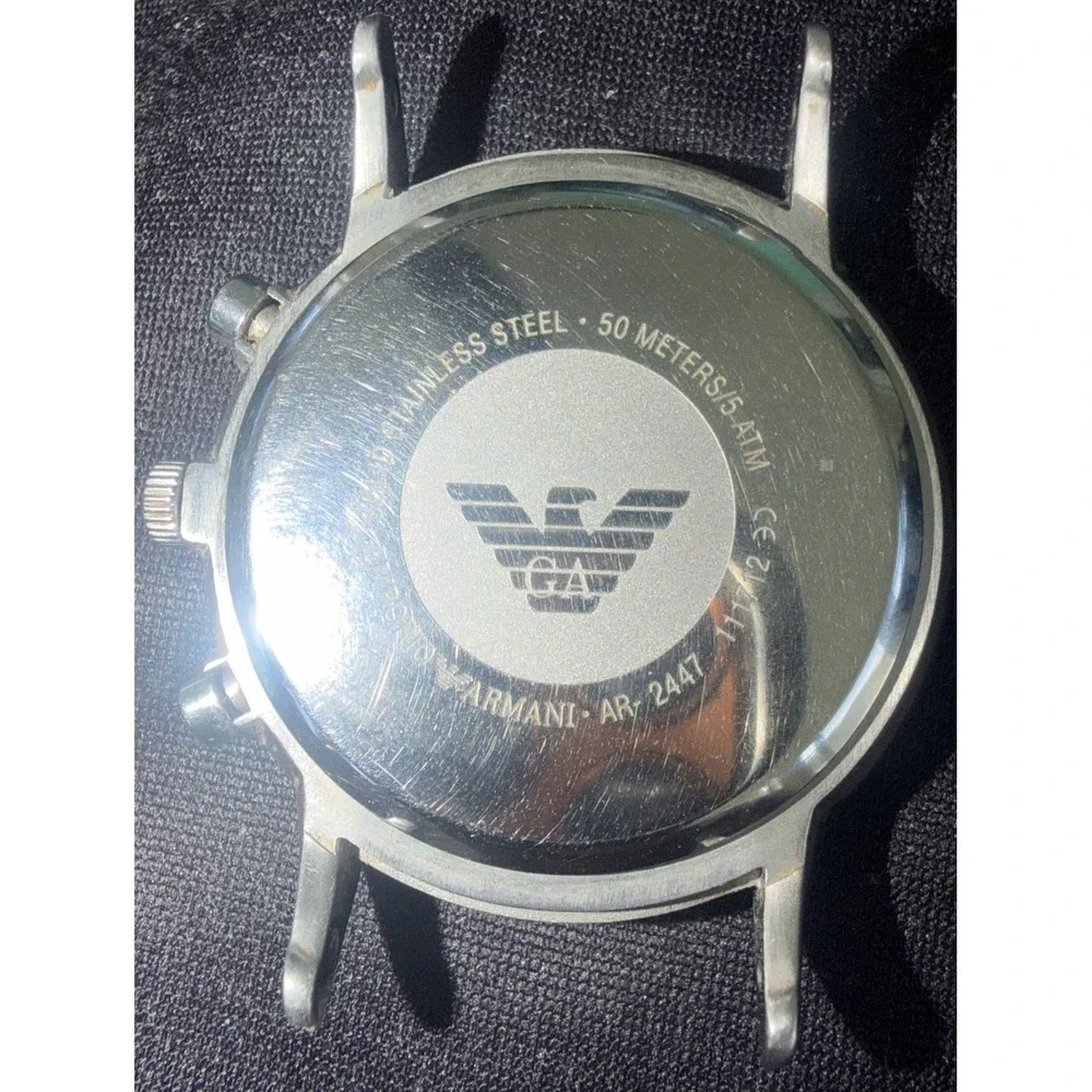 Emporio Armani Men's Wrist Watch AR2458 Silver Stainless Steel Needs Band
